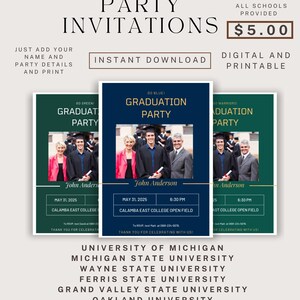 Invitation Fête de remise des diplômes des collèges/universités du Michigan