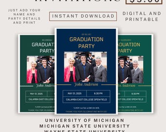 Inbjudan till examensfest för högskolor/universitet i Michigan