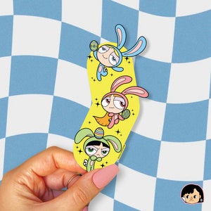 Powerpuff Girls Easter Set | Transparent Sticker | Powerpuff Girls Sticker | Cartoon Network Series | Easter Present | Kid Presents