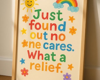Printable Funny Mental Health Poster | Crayon-Inspired Self-Acceptance Wall Art | Digital Download Therapy Office Decor