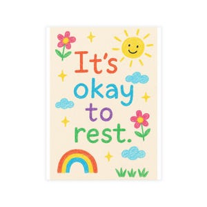 Postcard Bundles, Sympathy Encouragement Cards, Its okay to rest Cute supportive Post cards, Thinking of you Cheer up Card Set