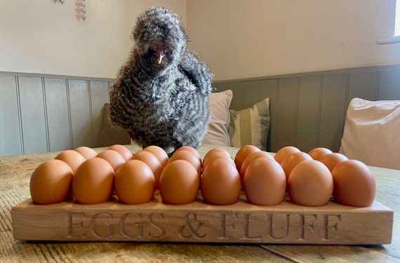 Personalised Bantam egg holder in solid oak, gifts for her, him 5th wedding anniversary, Specifically designed to fit Bantam eggs snuggly.