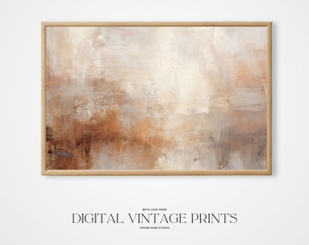 Rustic Burnt Orange and Beige Abstract Art Print V2 | Vintage Inspired Wall Art | Digital Download