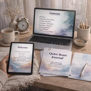 Reinicio de la carga mental: un diario tranquilo y guiado para el agotamiento y la sobrecarga / Cuaderno de ejercicios guiado