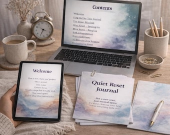 Mental Load Reset – A Quiet Guided Journal for Burnout & Overwhelm | Guided Workbook