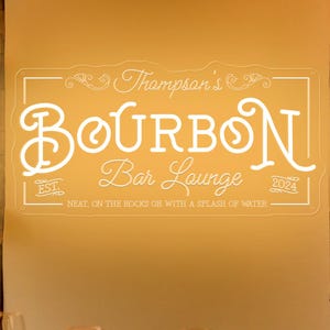 Benutzerdefinierte Bourbon Bar Leuchtreklame, LED-Leiste, handgemachtes Hausbar-Dekor, Sprechblase Lounge Bar Schild, Geschenke für Mann, Mancave-Dekor, Geschenk für Papa