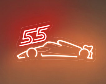 Formula One Racing Team Neon Sign, Custom F1 Driver Neon Light, Carlos Sainz 55 Wall Art, Formula 1  Sainz Car Wall art, F1 Car Gifts