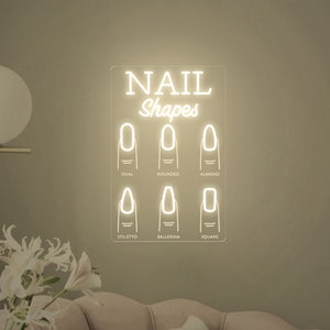 Nail Shape Neon Sign, Aesthetics Salon Neon Sign, Nail Care Wall Art, Beauty Neon Sign,Studio Neon Sign,Custom Business Sign,Gift for friend