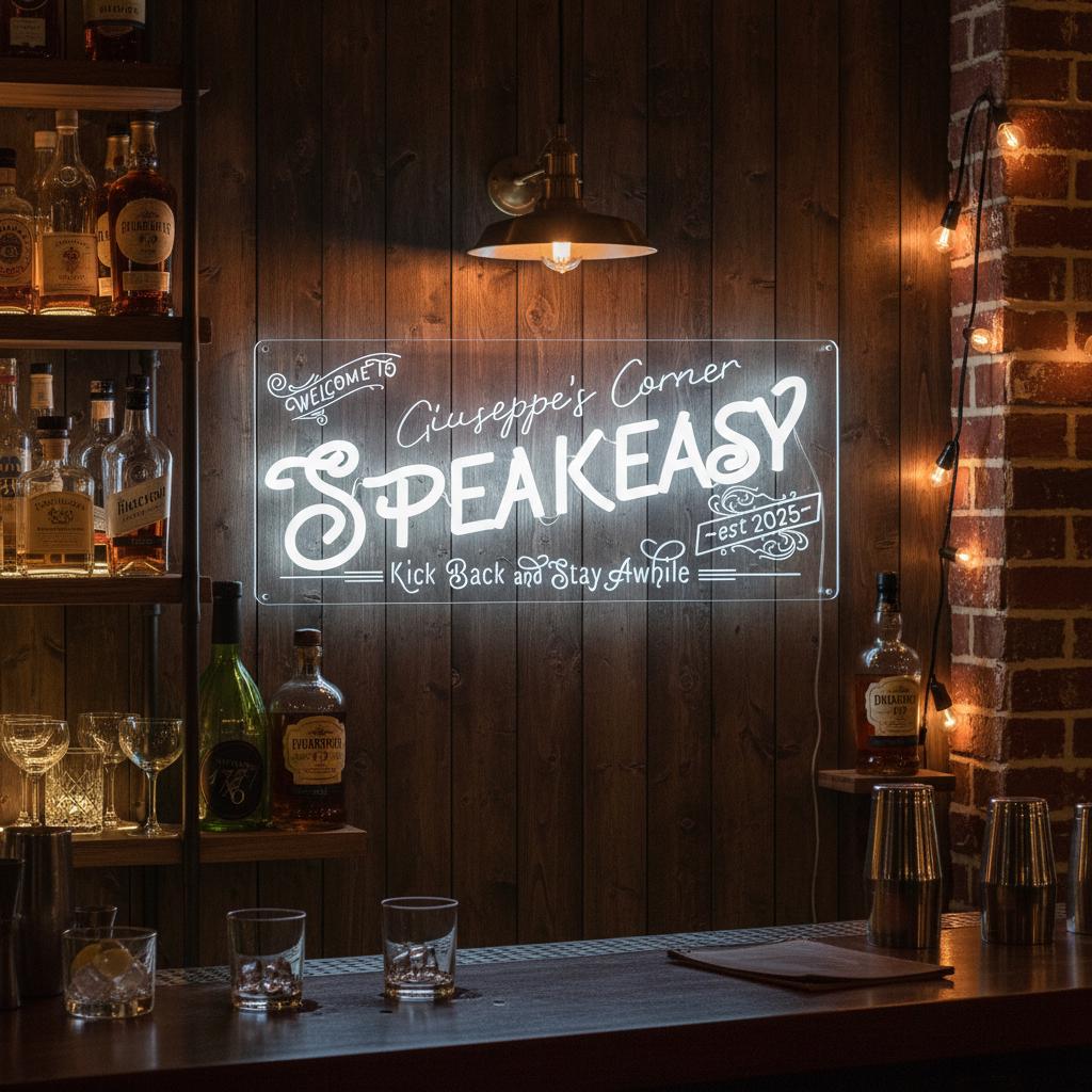Personalized Speakeasy Lounge Neon Sign,prohibition Sign,home Bar ...