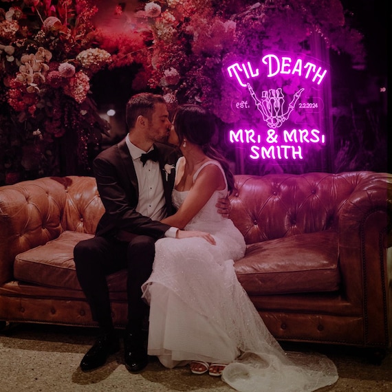 Custom Til Death Wedding Neon Sign,til Death Married Couple Sign,gothic  Wedding Sign,alternative Gothic Wedding Decor,halloween Couple Gifts - Etsy  Israel