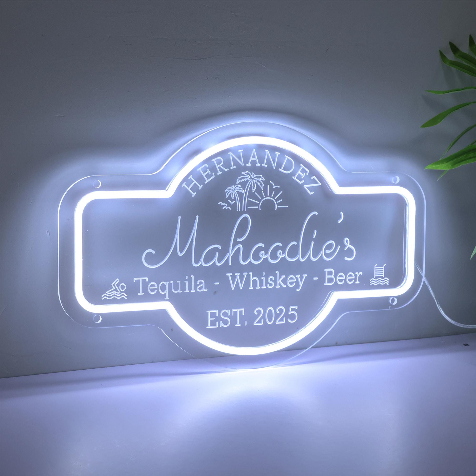 Custom Bar Led Wall Sign Neon, Personalised Home Bar Party Decor, Beer ...