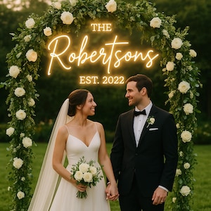 Custom Wedding Neon Sign, Wedding Reception,Wedding Decorations,Neon Sign Wedding Decor,Wedding Gifts,Wedding Light Neon Name Sign Wedding