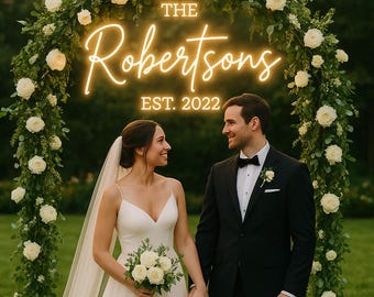 Custom Wedding Neon Sign, Wedding Reception,Wedding Decorations,Neon Sign Wedding Decor,Wedding Gifts,Wedding Light Neon Name Sign Wedding