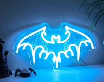 Majestic Bat Neon Sign, Giant Bat Wall Decor, Victorian Gothic Room Decor, Funny Halloween Decor, Gothic Bat Home Decor, Gothic lover gift