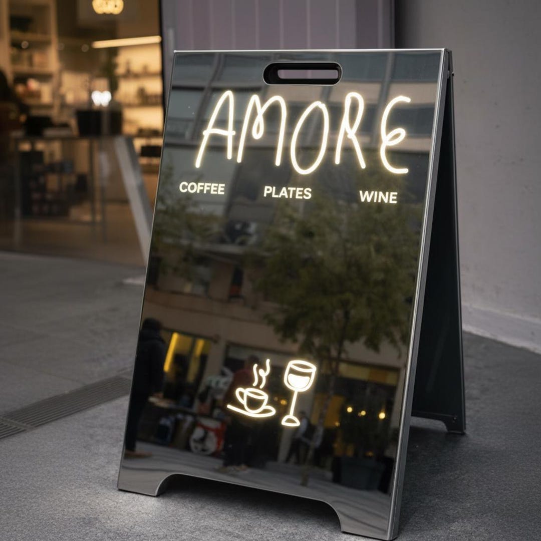 A Frame Sign, Sidewalk Sign, Modern Custom Sign, Metal Sidewalk Shop ...