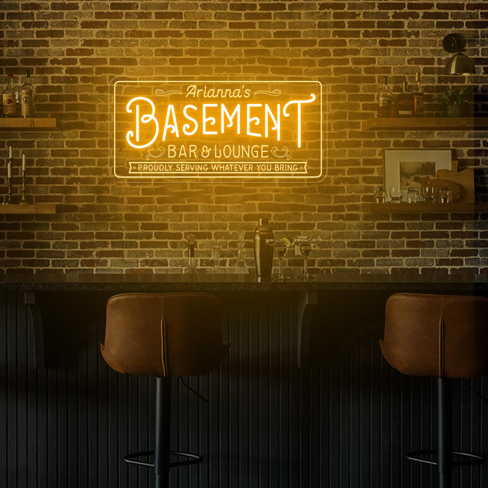 Personalized Basement Bar Neon Sign,father's Day Gifts for Him,home Bar ...