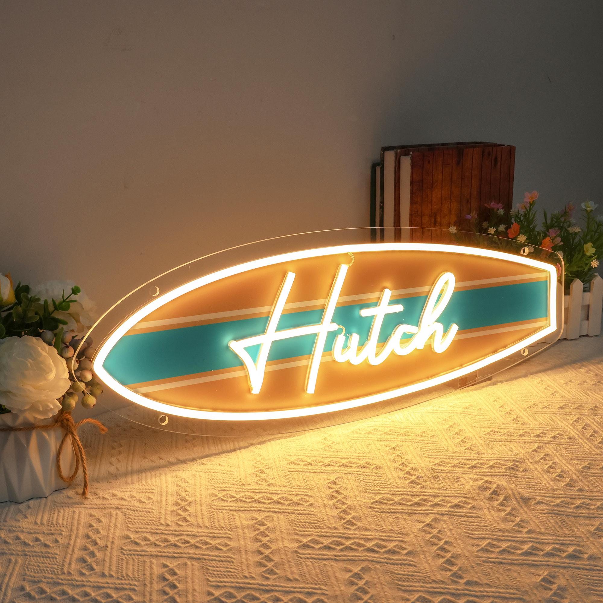 Custom Name Surfboard Neon Sign, Personalized surf sign,Surf Club Decor,Dorm Decor Sign, Surfers Gift Beach House Decor,Back to school gift