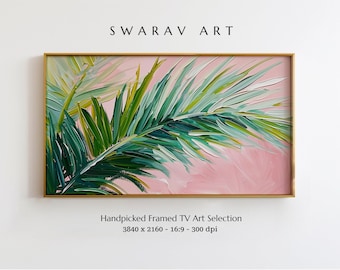 Tropical Palm Fronds Oil Painting - Samsung Frame TV Art (Digital Download)