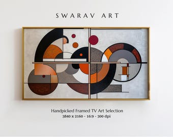 Frame TV Art, Abstract Geometric Art Deco Frame TV Art, Earthy Tones Acrylic Painting, Abstract Frame TV Art, Modern Art, Instant Download