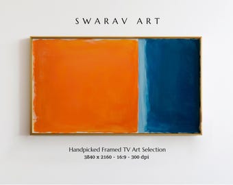 Rothko Style Frame TV Art: Orange & Blue Colorfield (Digital Download)