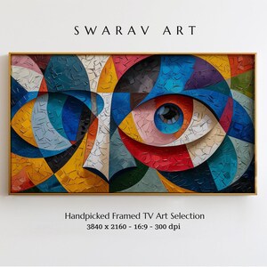 Abstract Sphere Frame TV Art: Dynamic Cubism (Digital Download)