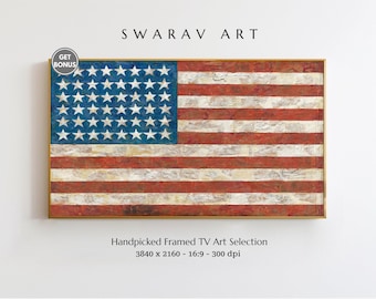 American Flag Frame TV Art: Jasper Johns Digital Print (Digital Download)