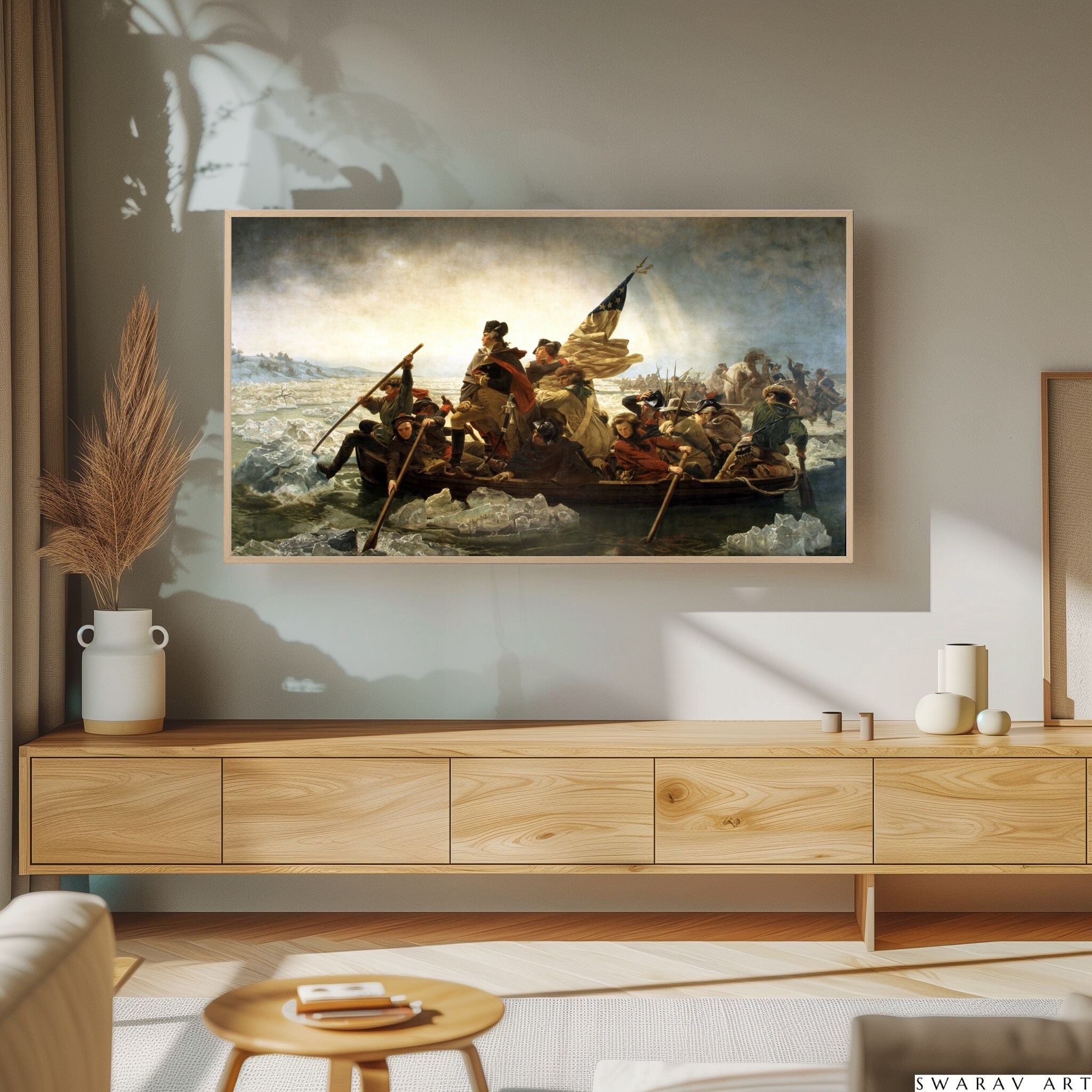 Frame TV Art, George Washington Crossing the Delaware, Patriotic ...