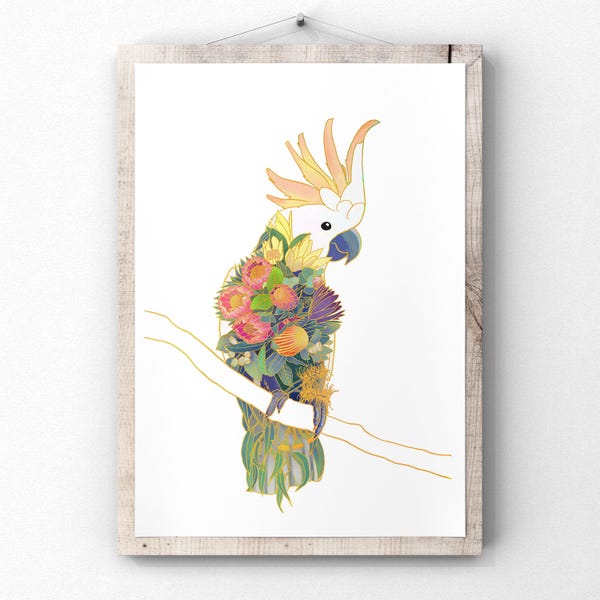 Hayley Everitt Art Print - ‘Yellow Crested Cockatoo’ - A4,A3 sizes