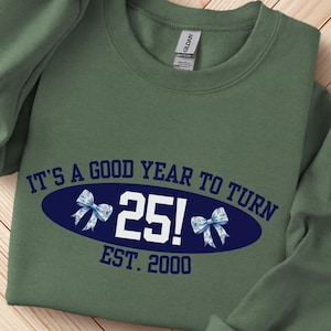 2000 Sweatshirt, 2000 Birthday Sweatshirt Sweater, 2000 Birthday Year Number Sweatshirt for Women, Birthday Gift, 25th Birthday Sweatshirt