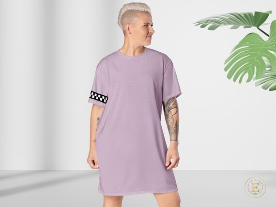 T shirt Dress in Lavender Color for Women Purple T shirt Dress Active Wear Dress Oversized Shirt Dress for Women Long T shirt Dress Etsy