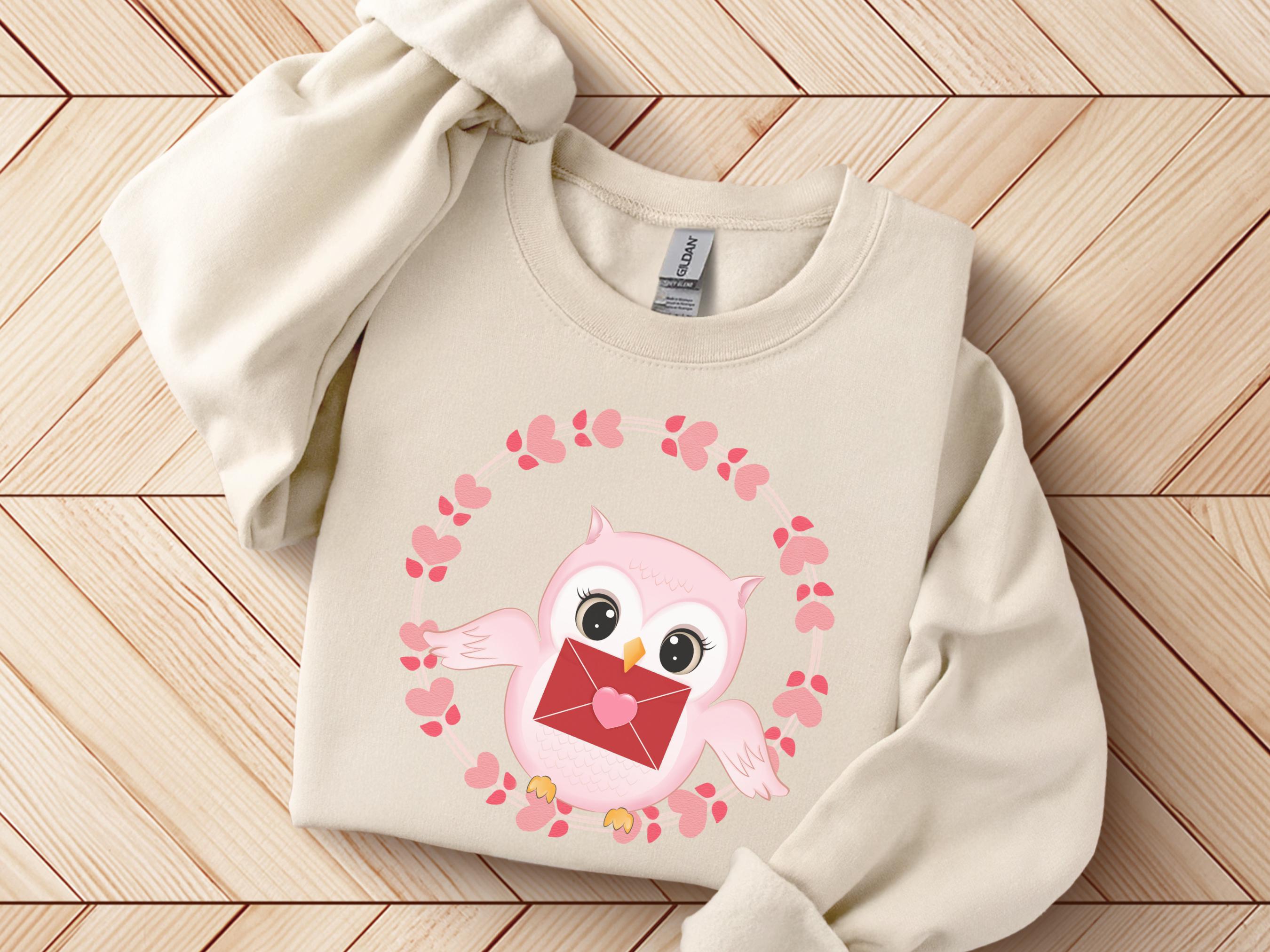 Owl Lover Sweatshirt, Cute Love Owls Valentine's Sweatshirt, Heart Sweatshirt for Women, Cute An