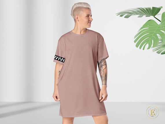T-shirt Dress in Blush Color for Women, Pink T-shirt Dress, Active Wear  Dress, Oversized Shirt Dress for Women, Long T-shirt Dress, Dress - Etsy
