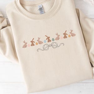 Sweater paashaas, paasshirts, pastel konijn en eivorm paasshirt, cadeau konijn minnaar, shirt konijn, cadeau voor haar