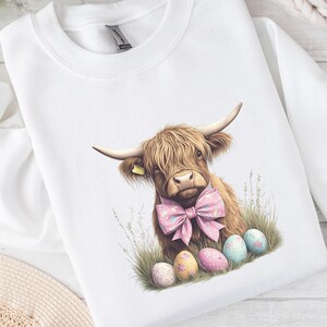 Highland Cow Spring Sweatshirt, Highland Cow Crewneck, Cute Cow Hoodie, Western Crewneck, Highland Cow Shirt, Cow Gifts, Farm Animal Shirt