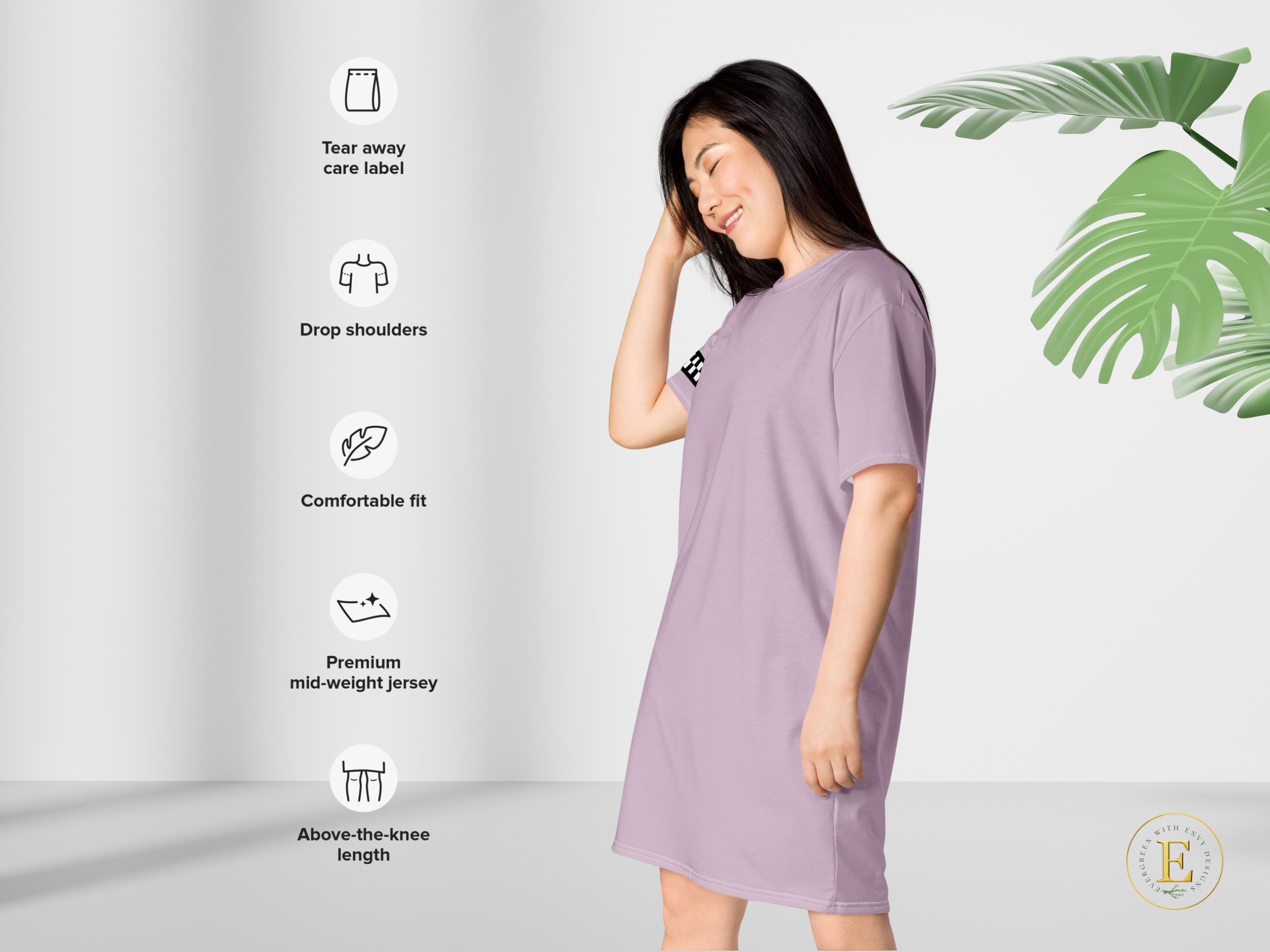 ラベンダーオーバーサイズTシャツドレス：レディースアクティブウェア