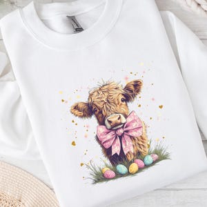 Highland Cow Spring Sweatshirt, Highland Cow Crewneck, Cute Cow Hoodie, Western Crewneck, Highland Cow Shirt, Cow Gifts, Farm Animal Shirt
