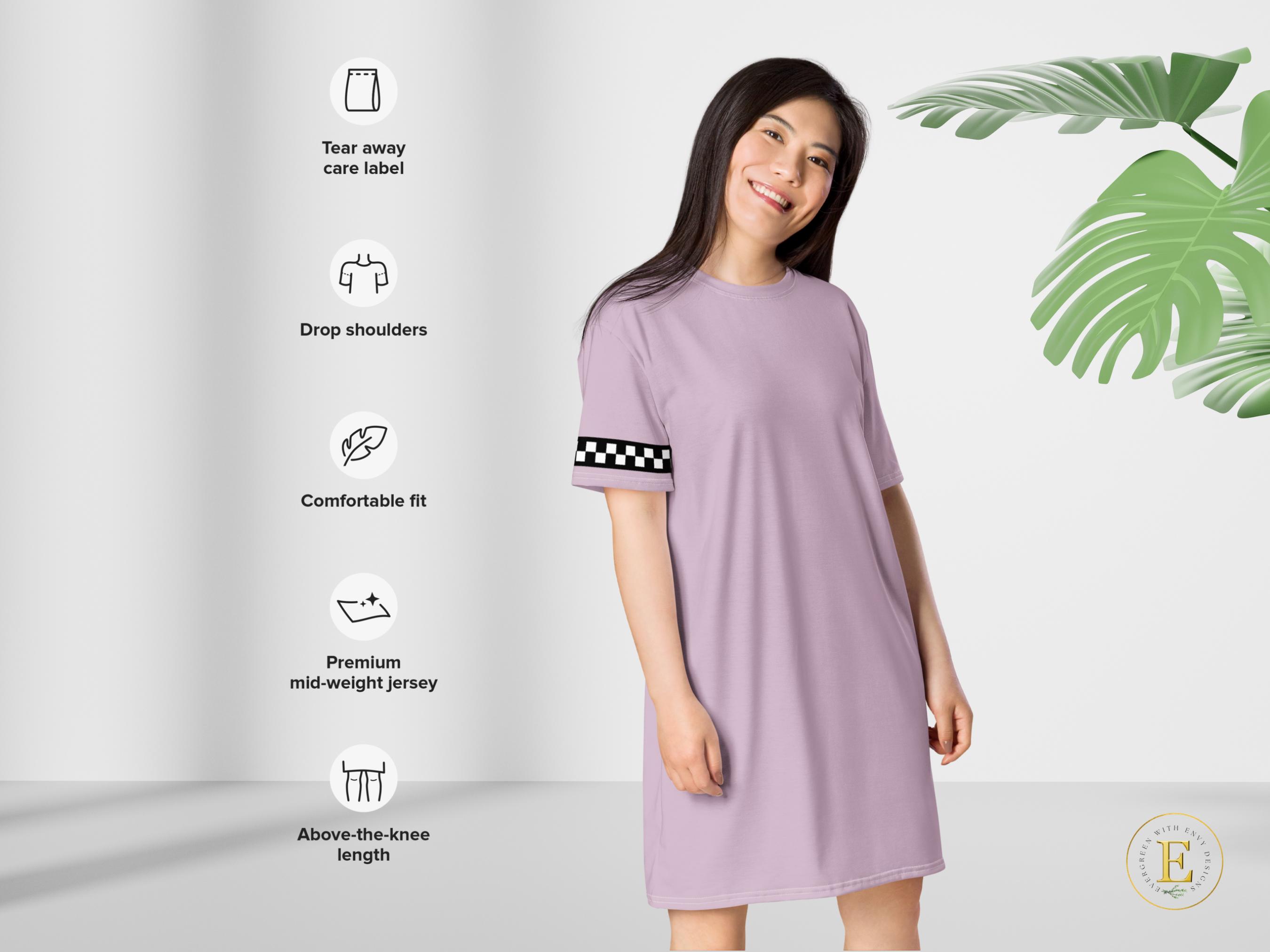 ラベンダーオーバーサイズTシャツドレス：レディースアクティブウェア