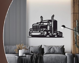 Wall decoration wooden sign caravan truck lorry America wall sticker