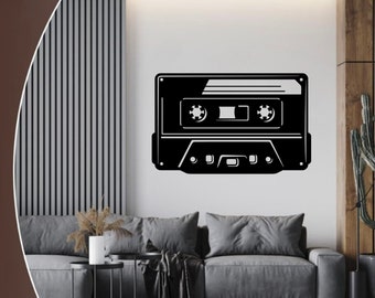 Wanddeko aus Holz Hausdeko Schild Wandbild Tonbandkassette Kassette