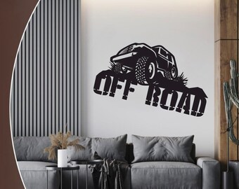 Wall decoration made of wood car mural wall decal house decoration garage sign OFF ROAD
