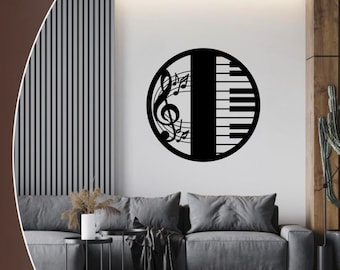 Wooden wall decoration house decoration piano piano music sign mural