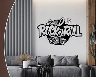 Wall decoration made of wood house decoration sign mural rock & roll music