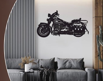 Wanddeko aus Holz Motorrad Hausdeko  Monogramm