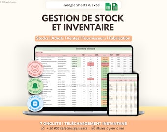 Stock tracking and inventory | Small business management, entrepreneurs | Suppliers, purchasing, sales, manufacturing | Google Sheets and Excel