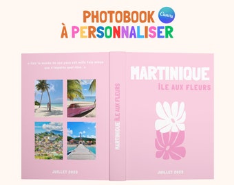 Martinique gedrukt Assouline fotoalbumboekmodel. Aanpasbaar reisfotoboek van Canva. Gepersonaliseerde woondecoratie. Dom Tom