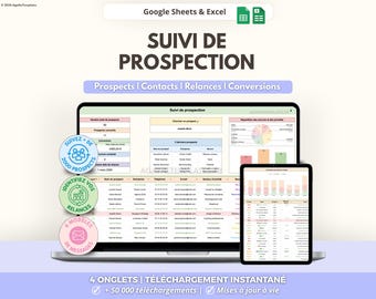 Seguimiento de prospectos | Panel de control CRM | Rastreador de clientes potenciales | Seguimiento de ventas con Google Sheets y Excel | Freelancers, emprendedores, pequeñas y medianas empresas