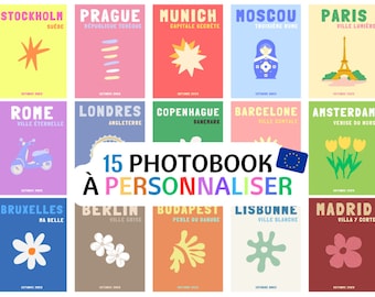 15 Modèles de Livre album Photo Imprimé Assouline - Photobook de voyage personnalisable sur Canva. Décoration de Maison Cadeau Personnalisé.