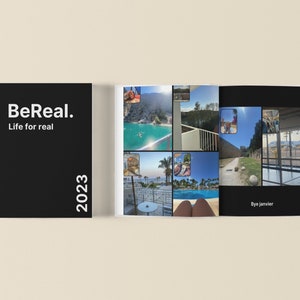 BeReal fotoalbum sjabloon. Franse en Engelse versie. BeReal fotoboeksjabloon om te personaliseren op Canva. afbeelding 4