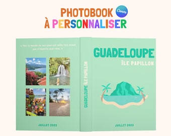 Guadeloupe fotoalbumboekmodel gedrukt Assouline. Aanpasbaar reisfotoboek van Canva. Gepersonaliseerde woondecoratie. Dom Tom