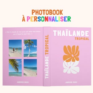 Modello per album fotografico stampato Thailandia - Fotolibro di viaggio personalizzabile su Canva. Decorazione domestica regalo personalizzata.